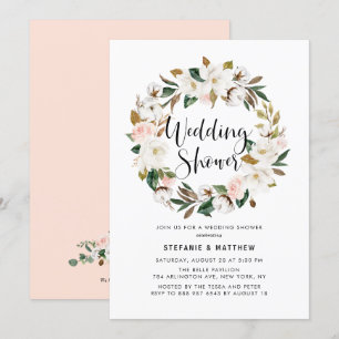 Invitation Aquarelle Magnolia Cotton Wedding shower de couron