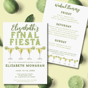 Invitation Aquarelle Margarita Final Fiesta Bachelorette