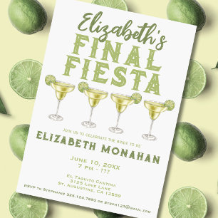 Invitation Aquarelle Margarita Final Fiesta Bachelorette