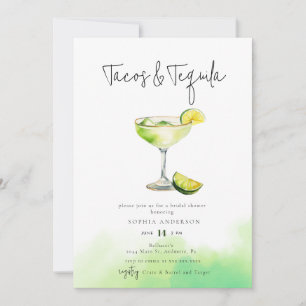 Invitation Aquarelle Margarita Lime Fête des mariées