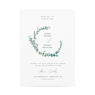 Invitation Aquarelle Mariage Adélaïde Eucalyptus