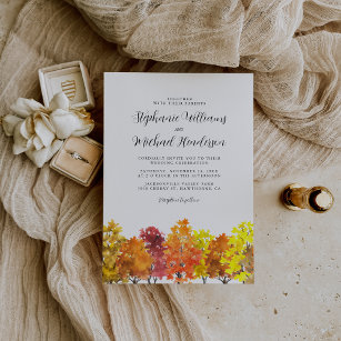 Invitation Aquarelle mariage de automne