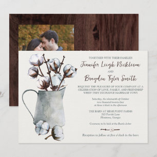 Invitation Aquarelle Mariage de tonneaux en gris