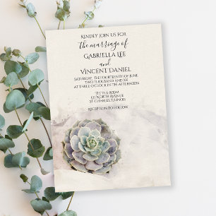 Invitation Aquarelle Mariage Succulent