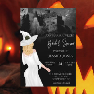 Invitation Aquarelle Mariage Sur Mesure Halloween Blonde