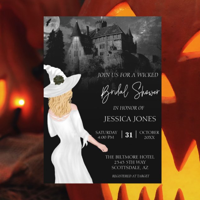 Invitation Aquarelle Mariage Sur Mesure Halloween Blonde (Créateur téléchargé)