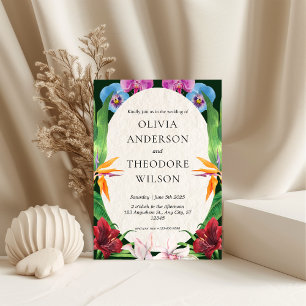 Invitation Aquarelle Mariage tropical