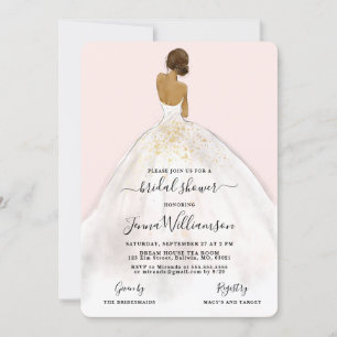 Invitation Aquarelle mariée dans Gown Bridal Shower Invitatio