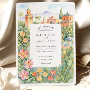 Invitation Aquarelle Marrakech Marrakech Jardin marocain Mari
