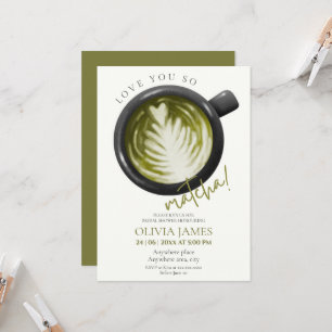 Invitation Aquarelle Matcha thème douche nuptiale