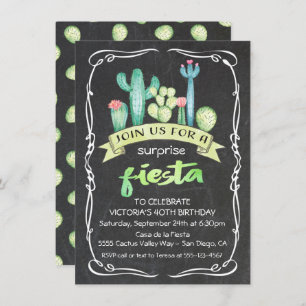 Invitation Aquarelle mexicaine Fiesta Cactus et succulents