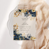 Aquarelle Midnight Blue Gold FlorMariage