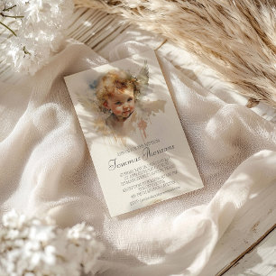 Invitation Aquarelle mignonne Angel Baby Baptême
