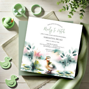 Invitation Aquarelle mignonne Baby shower canard Neutre genre