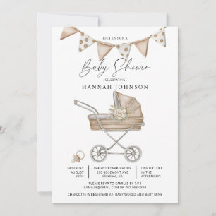 Invitation Aquarelle mignonne Baby shower Neutre Sexe