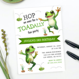 Invitation Aquarelle mignonne Hop Sur La Grenouille N'Importe