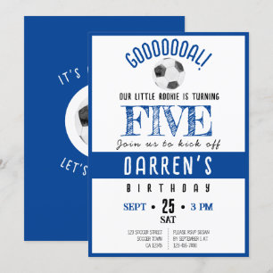 Invitation Aquarelle mignonne Petit Rookie Football Anniversa