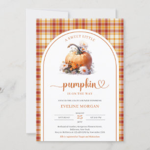 Invitation Aquarelle mignonne Un doux petit citrouille plaid