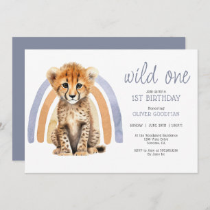 Invitation Aquarelle mignonne Wild One Garçon 1er Anniversair
