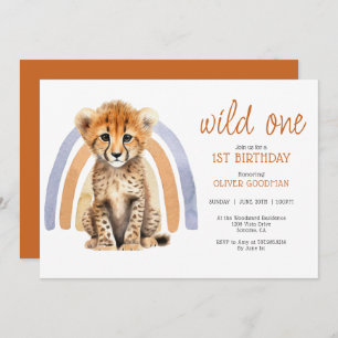 Invitation Aquarelle mignonne Wild One Garçon 1er Anniversair