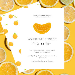 Invitation Aquarelle minimaliste Baby shower Boho orange