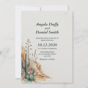 Invitation Aquarelle minimaliste du désert sud-ouest