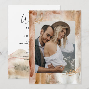 Invitation Aquarelle minimaliste Mariage photo Abstrait