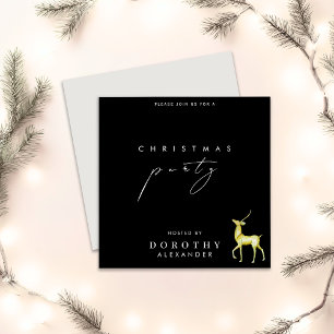 Invitation Aquarelle minimaliste Reinder fête de Noël