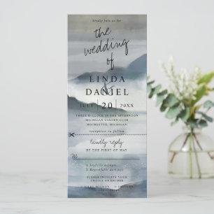 Invitation aquarelle misère montagnes mariage inviter w rsvp