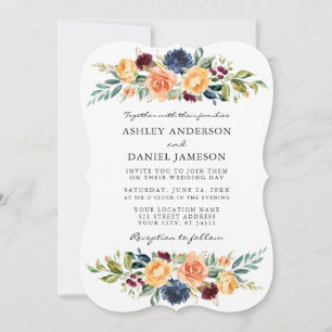 Invitation Aquarelle Mixte Floral Mariage