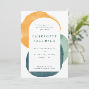 Invitation Aquarelle moderne Abstraite Graduation Party
