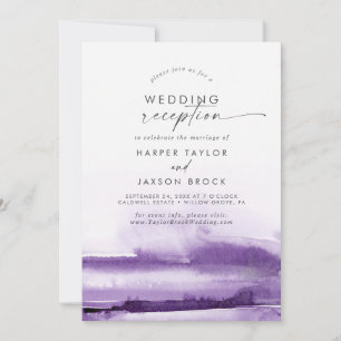 Invitation Aquarelle moderne Accueil Mariage Violet
