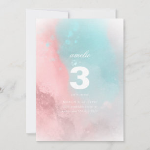 Invitation Aquarelle moderne Anniversaire de enfant personnal