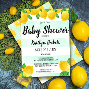 Invitation Aquarelle moderne Baby shower citronnier