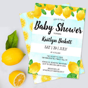 Invitation Aquarelle moderne Baby shower citronnier