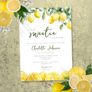 Invitation Aquarelle moderne Baby shower Citrus citron