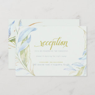 Invitation Aquarelle Moderne Boho Branches Feuilles Réception