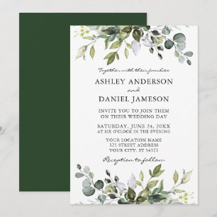 Invitation Aquarelle moderne Botanique Mariage de verdure