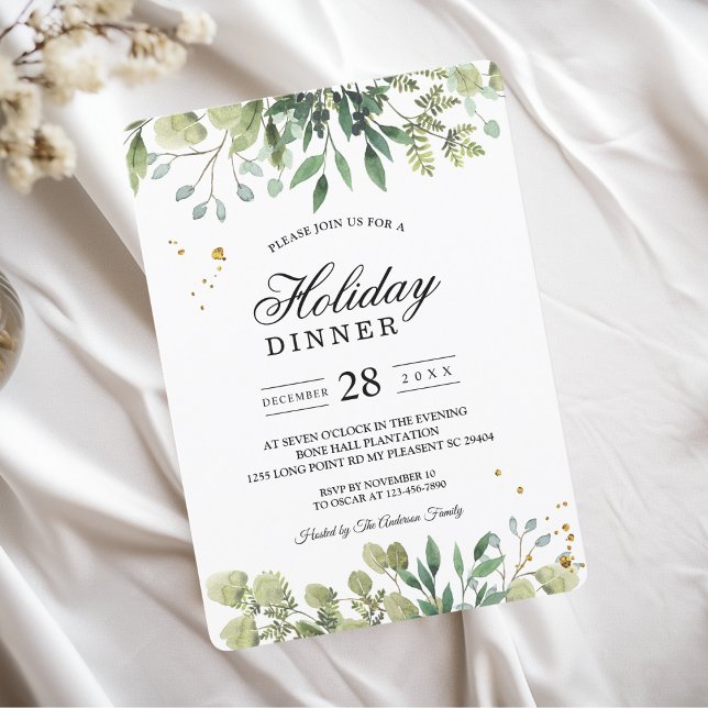 Invitation Aquarelle moderne Branche des Feuilles verts (Créateur téléchargé)