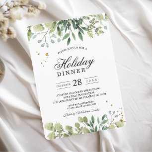 Invitation Aquarelle moderne Branche des Feuilles verts