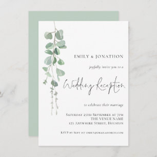 Invitation Aquarelle moderne Eucalyptus Réception de mariage