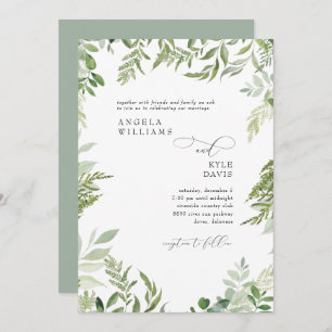 Invitation Aquarelle moderne Eucalyptus Sage Mariage Invitat