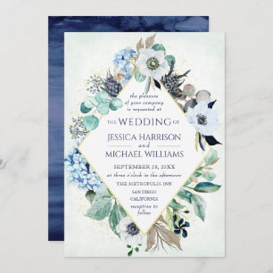 Invitation Aquarelle Moderne Floral Élégant Mariage d'anémone