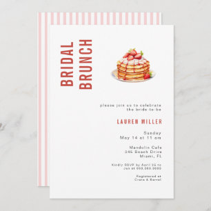 Invitation Aquarelle moderne Pancakes Bridal Brunch Douche