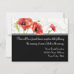 Invitation Aquarelle moderne Rouge Poppies de pavot tordes No