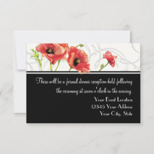 Invitation Aquarelle moderne Rouge Poppies de pavot tordes No