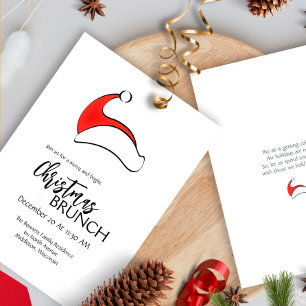 Invitation Aquarelle moderne Rouge Truck Green Noël Party