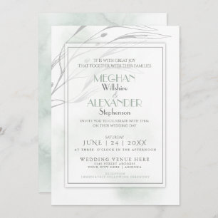 Invitation Aquarelle moderne Sage Vert