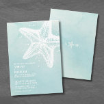 Invitation Aquarelle moderne Summer Beach Wedding<br><div class="desc">Simple Moderne Aquarelle Été Plage Mariage Invitation. Un arrière - plan d'aquarelle bleu turquoise et apaisant prépare le terrain pour une ambiance mariage balnéaire élégante qui vous donnera un sentiment d'eau de mer. Un contour d'étoile blanche donne un aspect coquillage. Ce n'est pas une interprétation littérale et exagérée d'une plage,...</div>