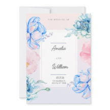Aquarelle Moderne Tendance Florale Rose Vert Bleu